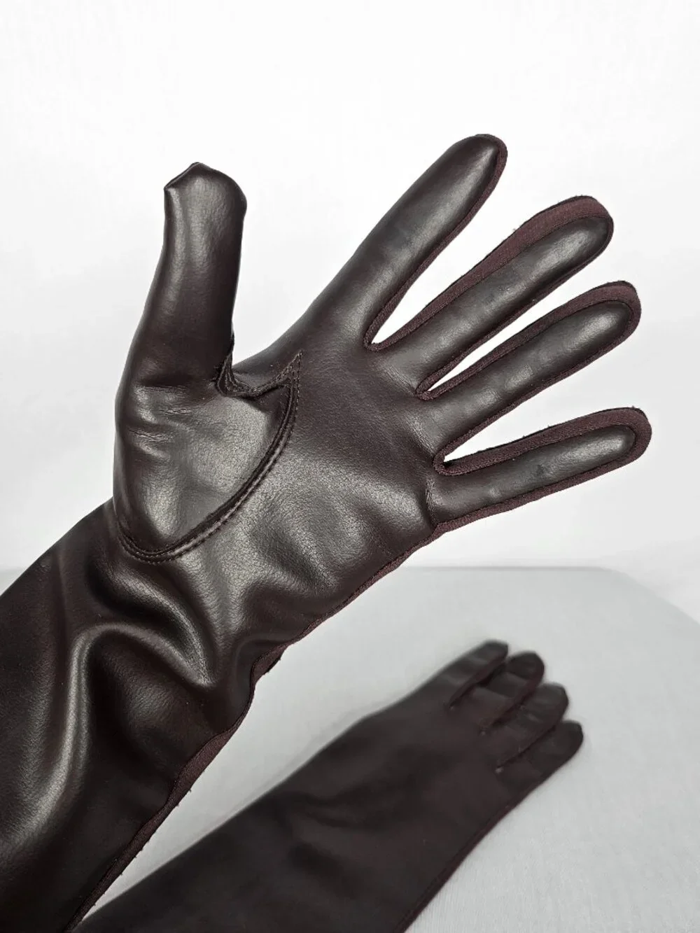 Vintage Opera Length Brown Gloves I Made in Japan I Women's Size S/M